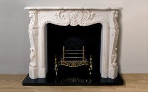 Louis Pompadour Marble Fireplace